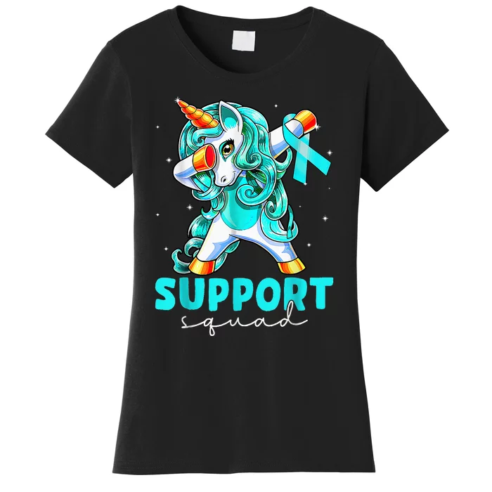 Support Squad Sexual Assault Awareness Teal Unicorn Women's T-Shirt