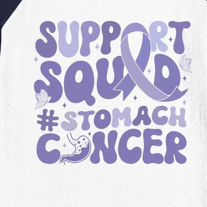 Support Squad Stomach Cancer Awareness Baseball Sleeve Shirt