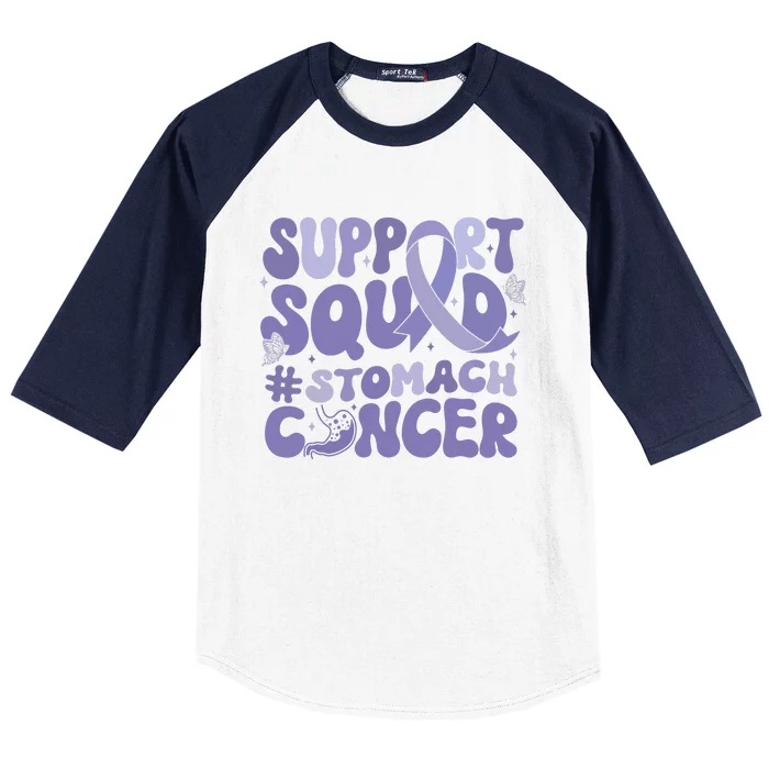 Support Squad Stomach Cancer Awareness Baseball Sleeve Shirt