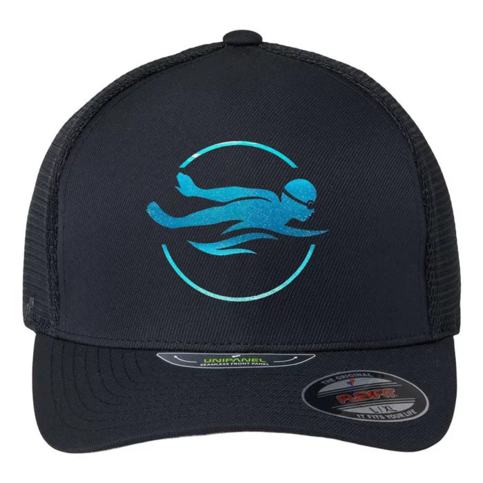 Swimmer Swimming Swim Team Flexfit Unipanel Trucker Cap