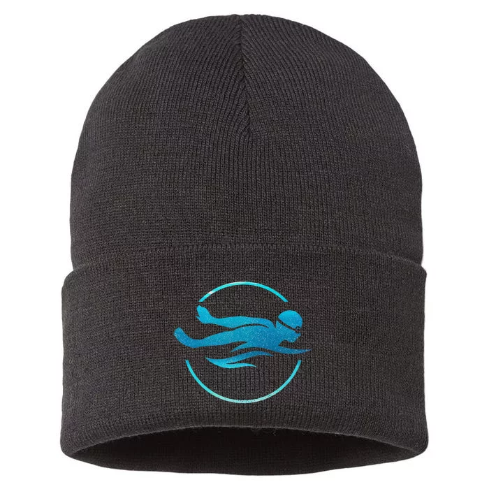 Swimmer Swimming Swim Team Sustainable Knit Beanie