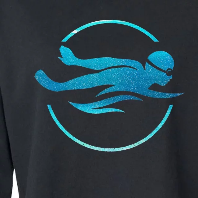 Swimmer Swimming Swim Team Cropped Pullover Crew