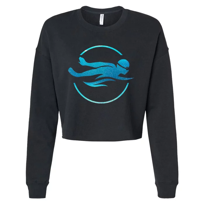 Swimmer Swimming Swim Team Cropped Pullover Crew