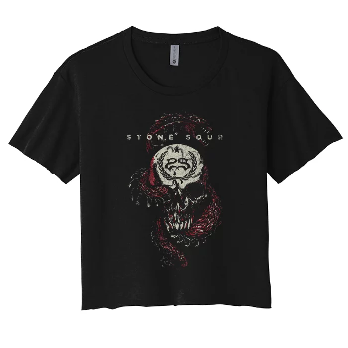 Stone Sour Snake Skull Women's Crop Top Tee