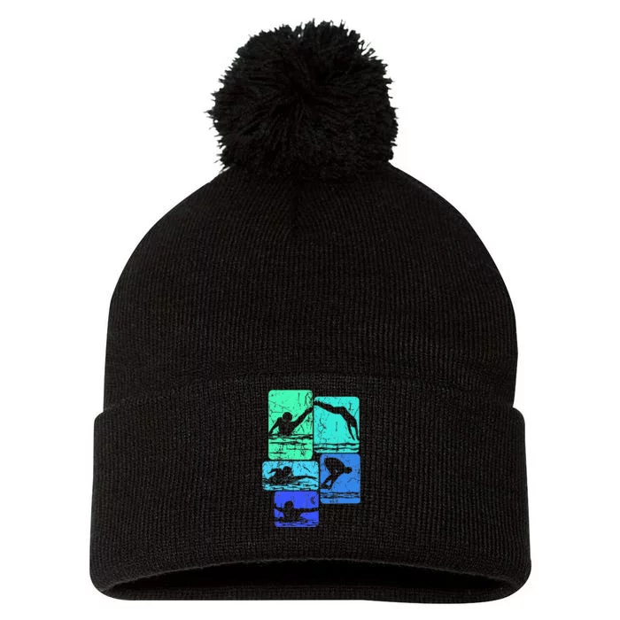 Swimming Swimmers Pom Pom 12in Knit Beanie