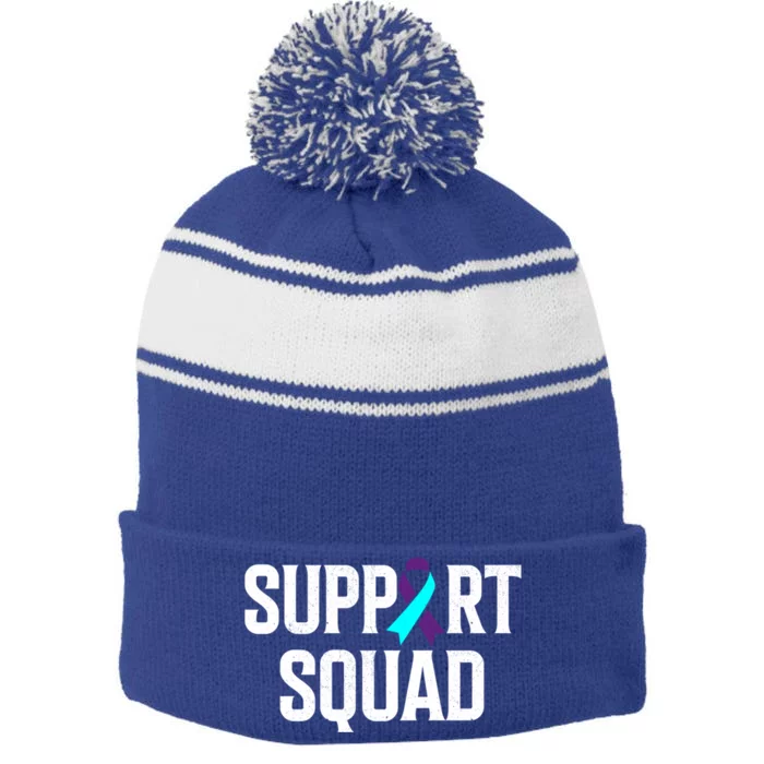 Support Squad Support Suicide Prevention Awareness Gift Stripe Pom Pom Beanie