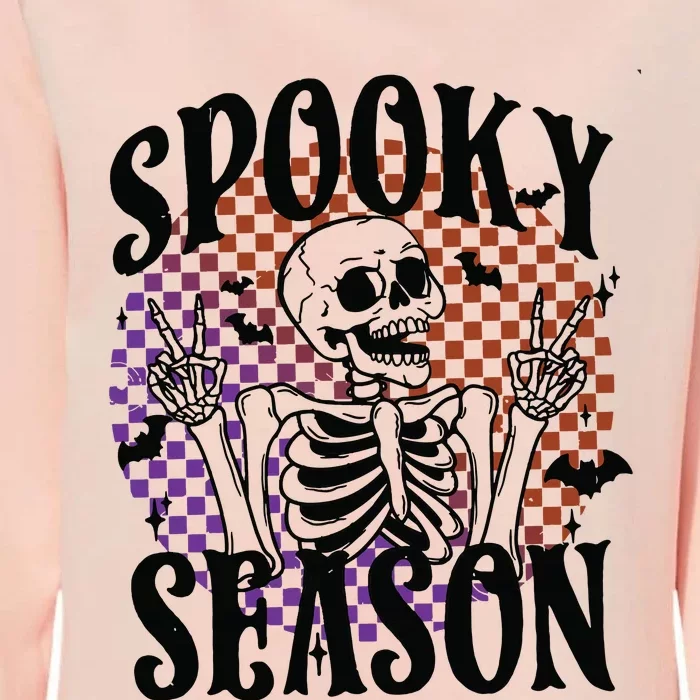 Spooky Season Skeleton Retro Halloween Womens California Wash Sweatshirt