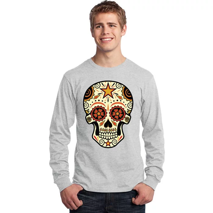 Sugar Skull Spanish Day Of Dead Dia De Los Muertos Tall Long Sleeve T-Shirt