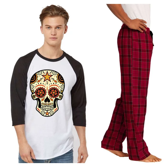 Sugar Skull Spanish Day Of Dead Dia De Los Muertos Raglan Sleeve Pajama Set