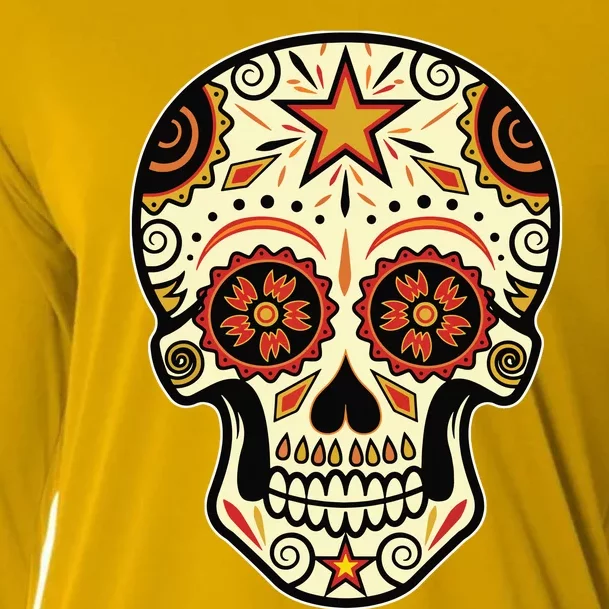 Sugar Skull Spanish Day Of Dead Dia De Los Muertos Cooling Performance Long Sleeve Crew