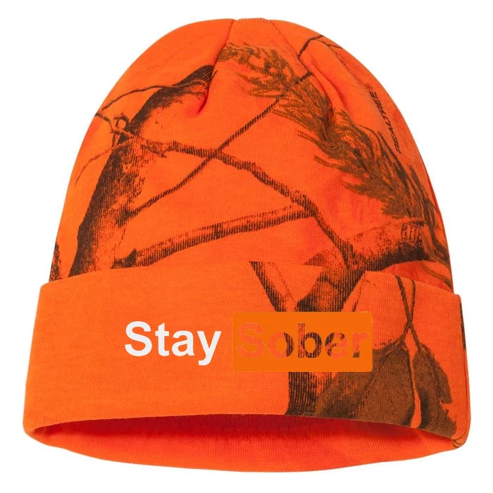 Stay Sober Simple And Inspirational Design Kati - 12in Camo Beanie