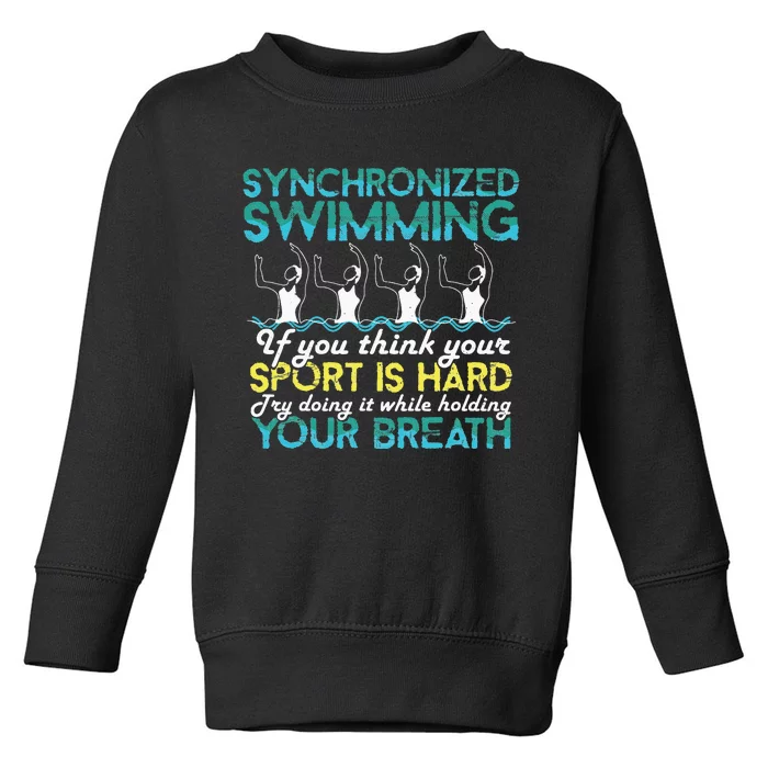 Synchronized Swimming Synchro Swimmer Artistic Toddler Sweatshirt