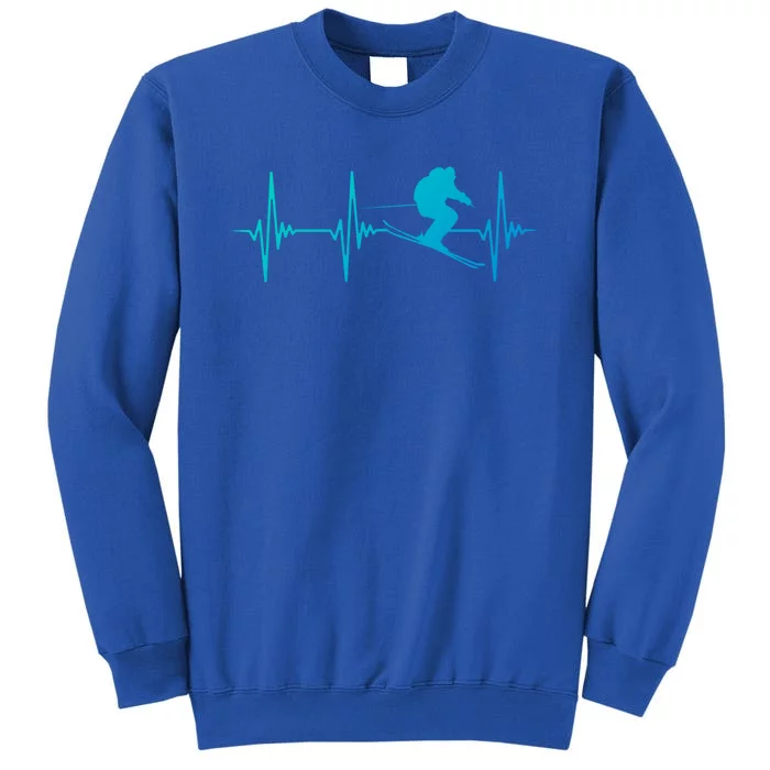 Ski Snowboard Skiing Heartbeat Snow Mountain Winter Skier Gift Sweatshirt