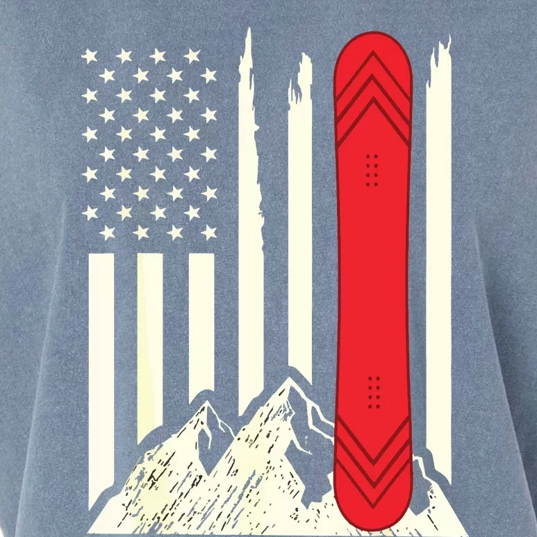 Snowboarding Skiing Snowboard American Flag Snowboarder Garment-Dyed Women's Muscle Tee