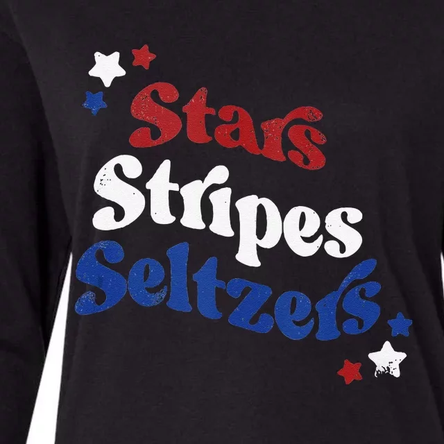 Stars Stripes Seltzers Womens Cotton Relaxed Long Sleeve T-Shirt