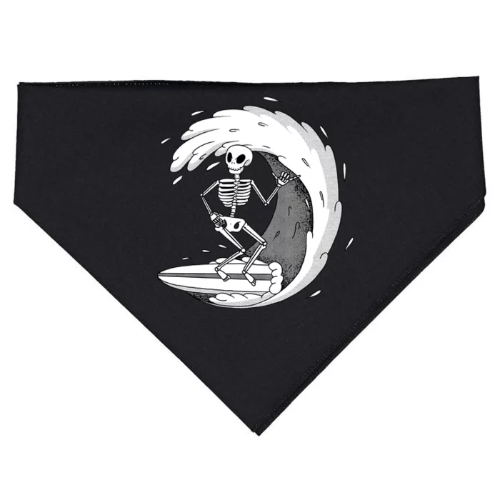 Surfing Skeleton USA-Made Doggie Bandana