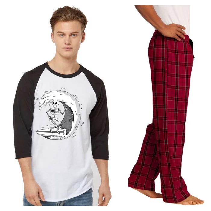 Surfing Skeleton Raglan Sleeve Pajama Set