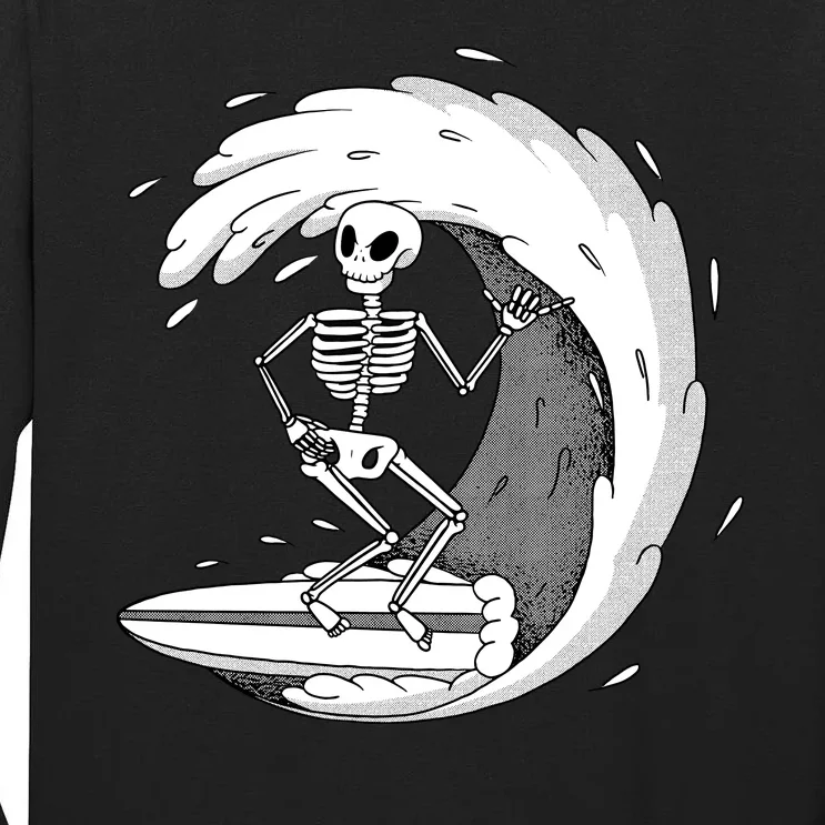 Surfing Skeleton Tall Long Sleeve T-Shirt