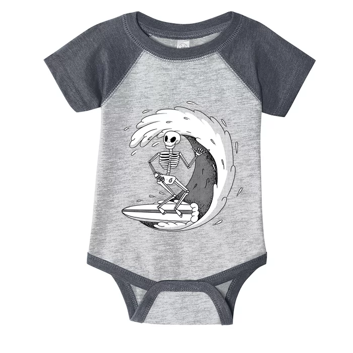 Surfing Skeleton Infant Baby Jersey Bodysuit