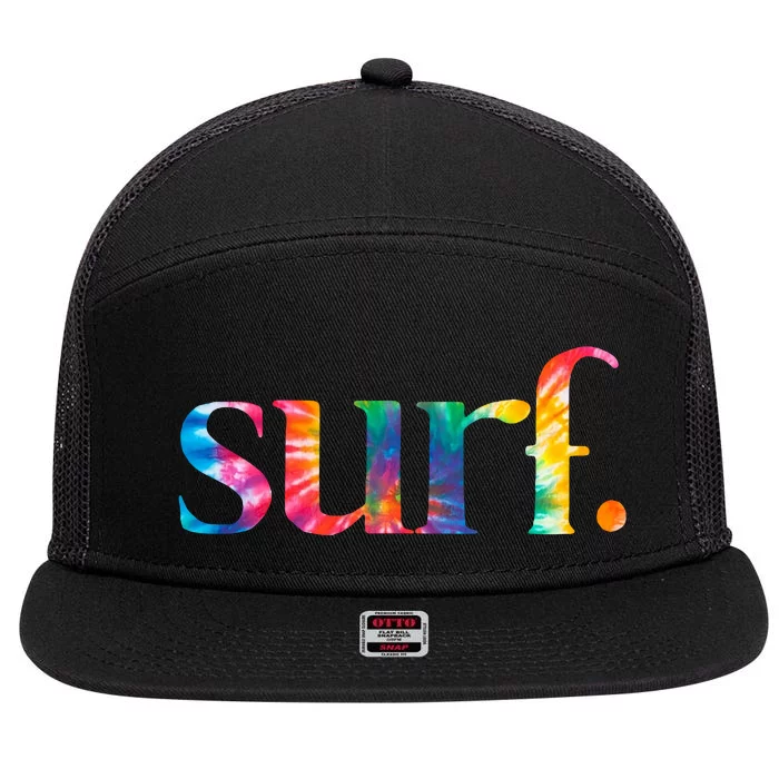 Surf Summer Surfing Rainbow 7 Panel Mesh Trucker Snapback Hat