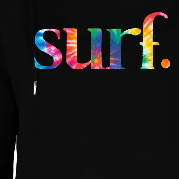 Surf Summer Surfing Rainbow Womens Funnel Neck Pullover Hood