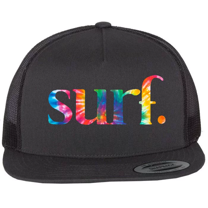 Surf Summer Surfing Rainbow Flat Bill Trucker Hat