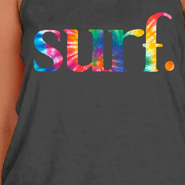 Surf Summer Surfing Rainbow Women's Knotted Racerback Tank