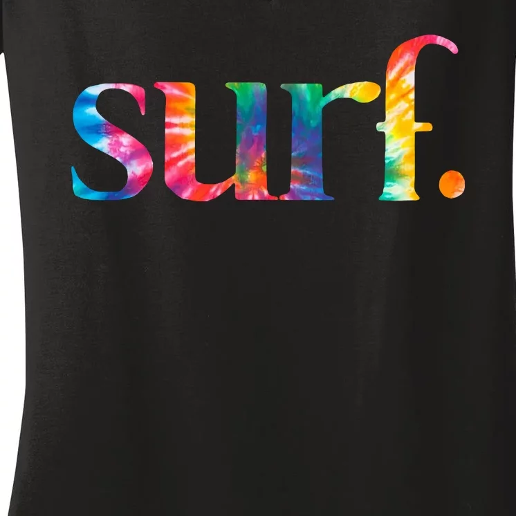 Surf Summer Surfing Rainbow Women's V-Neck T-Shirt