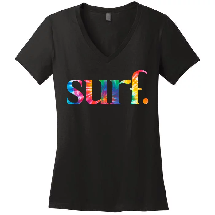 Surf Summer Surfing Rainbow Women's V-Neck T-Shirt