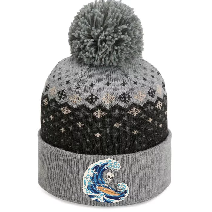 Skeleton Surfing Summer Surfer The Baniff Cuffed Pom Beanie