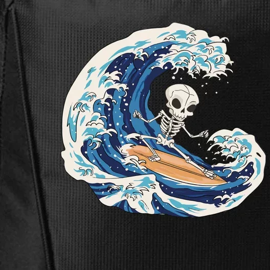 Skeleton Surfing Summer Surfer City Backpack