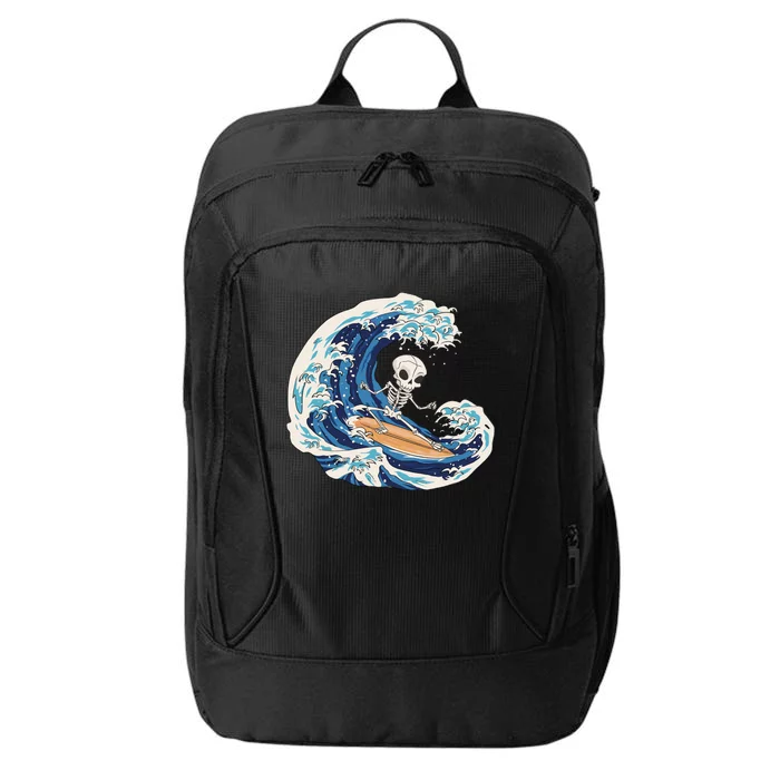 Skeleton Surfing Summer Surfer City Backpack