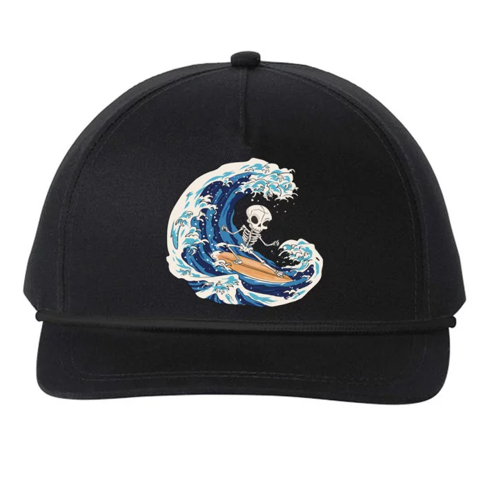 Skeleton Surfing Summer Surfer Snapback Five-Panel Rope Hat