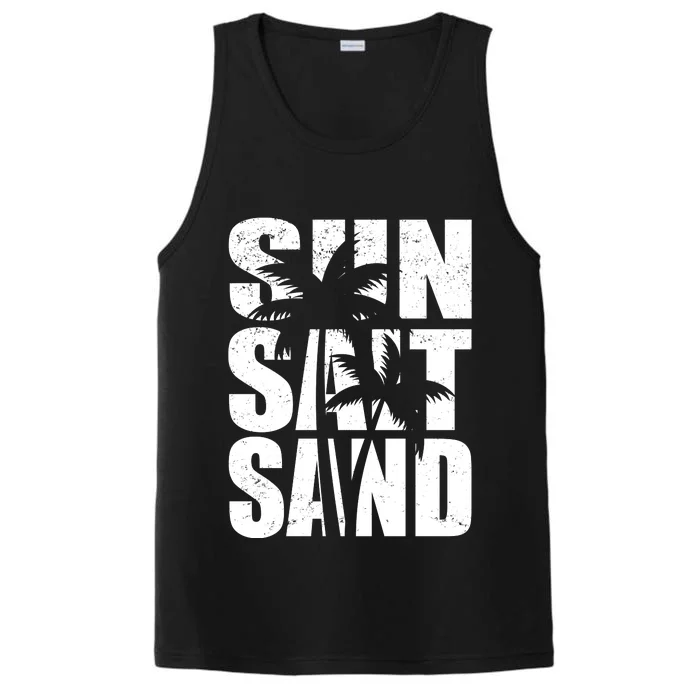 Sun Salt Sand Palm Trees Summer Break Performance Tank