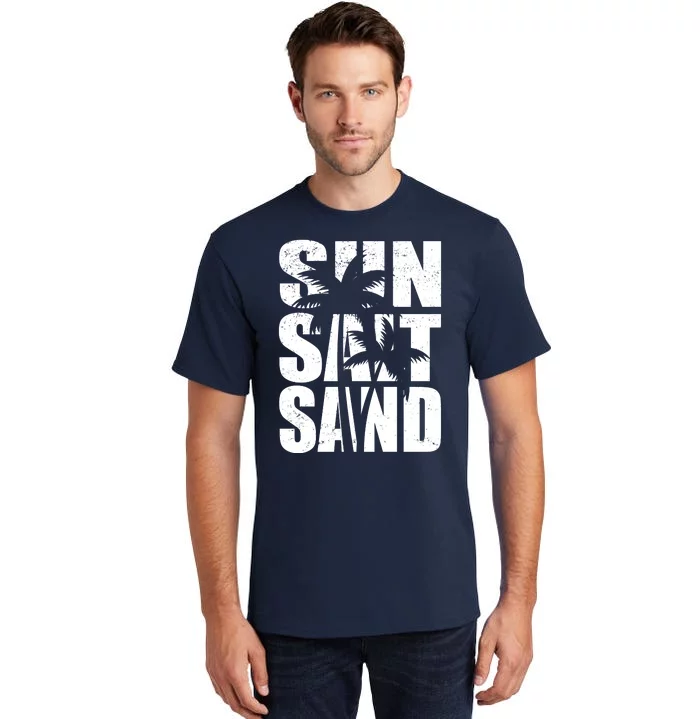 Sun Salt Sand Palm Trees Summer Break Tall T-Shirt