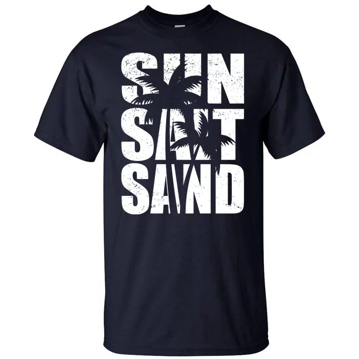 Sun Salt Sand Palm Trees Summer Break Tall T-Shirt