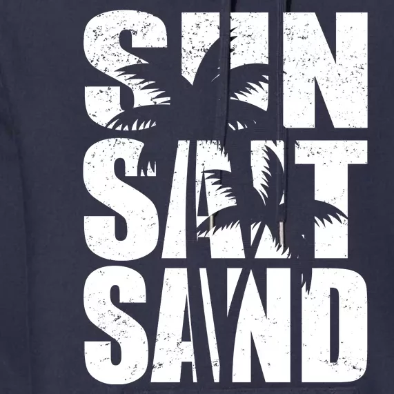 Sun Salt Sand Palm Trees Summer Break Premium Hoodie