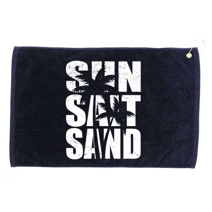 Sun Salt Sand Palm Trees Summer Break Grommeted Golf Towel