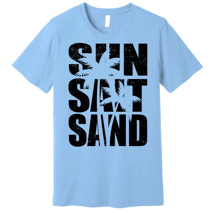 Sun Salt Sand Palm Trees Summer Break Premium T-Shirt