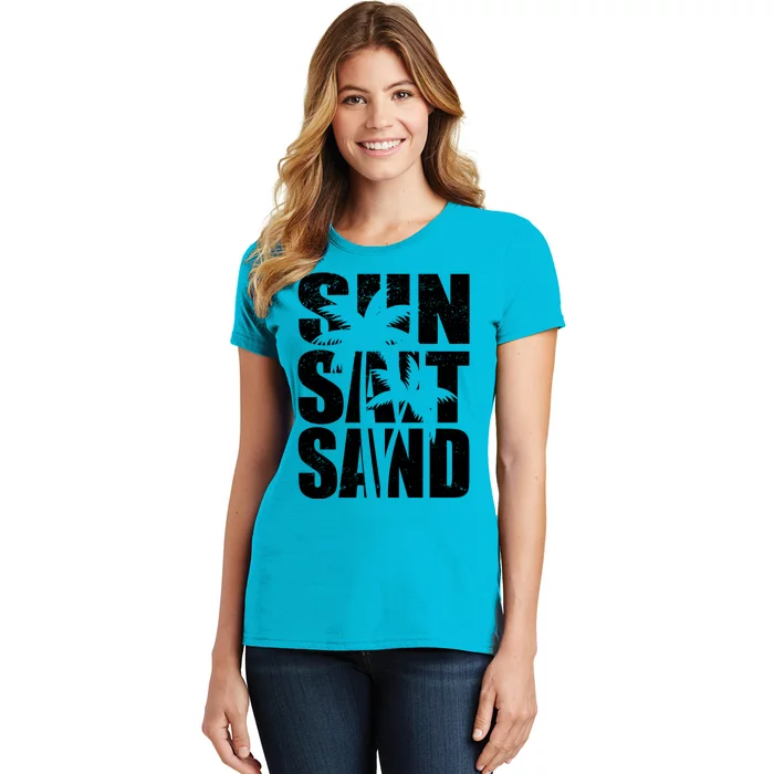 Sun Salt Sand Palm Trees Summer Break Women's T-Shirt