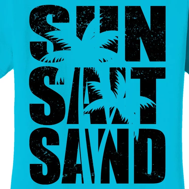 Sun Salt Sand Palm Trees Summer Break Women's T-Shirt