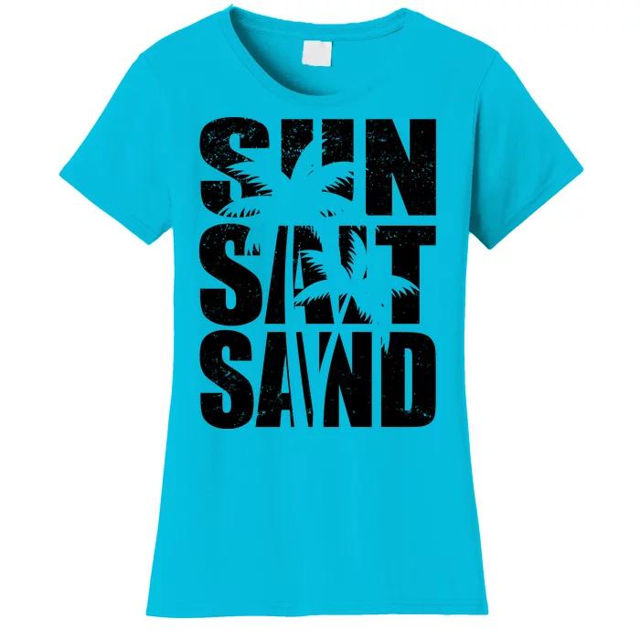 Sun Salt Sand Palm Trees Summer Break Women's T-Shirt