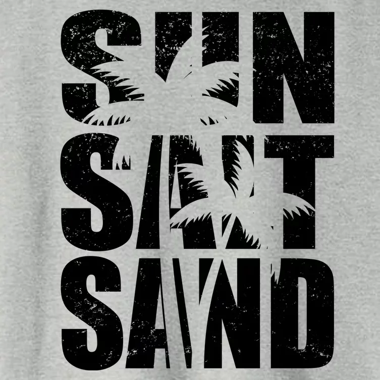 Sun Salt Sand Palm Trees Summer Break Women's Crop Top Tee