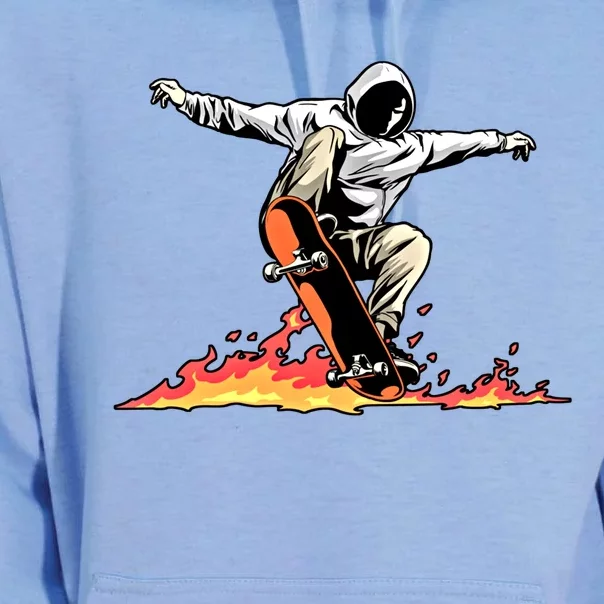 Skateboard Skateboarder Skater On Fire Skateboarding Gift Unisex Surf Hoodie