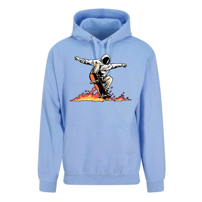 Skateboard Skateboarder Skater On Fire Skateboarding Gift Unisex Surf Hoodie