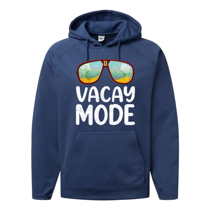 Summer Sunglasses Sunset Beach Vacation Vacay Mode Gift Performance Fleece Hoodie