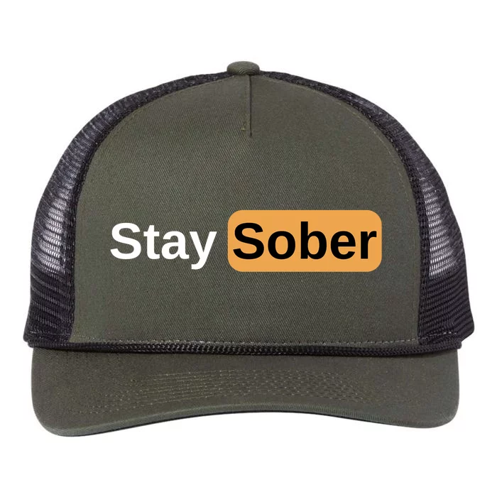 Stay Sober Retro Rope Trucker Hat Cap