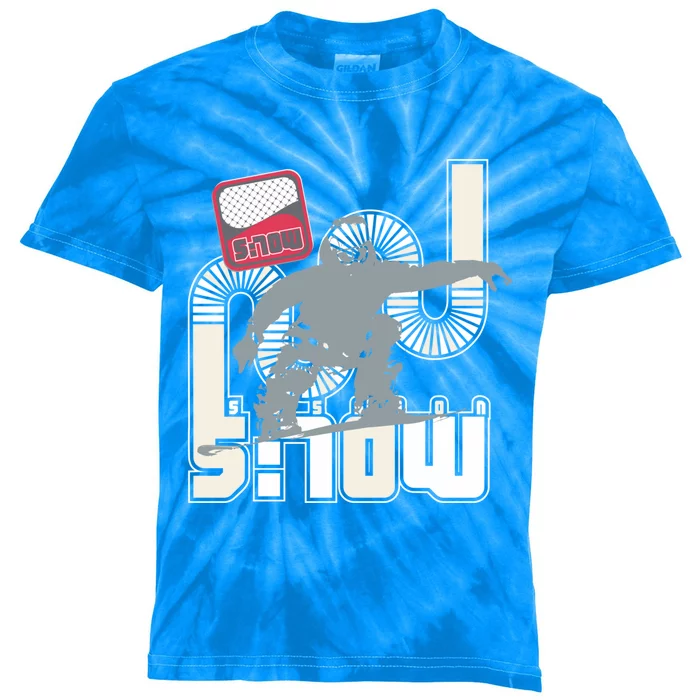 Snow Skiing Ski Graphic Funny Gift Kids Tie-Dye T-Shirt