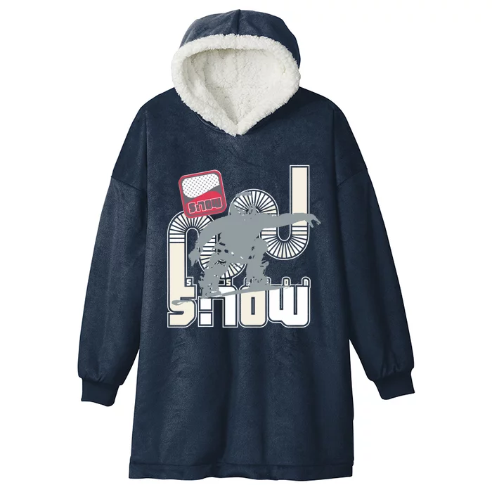 Snow Skiing Ski Graphic Funny Gift Hooded Wearable Blanket