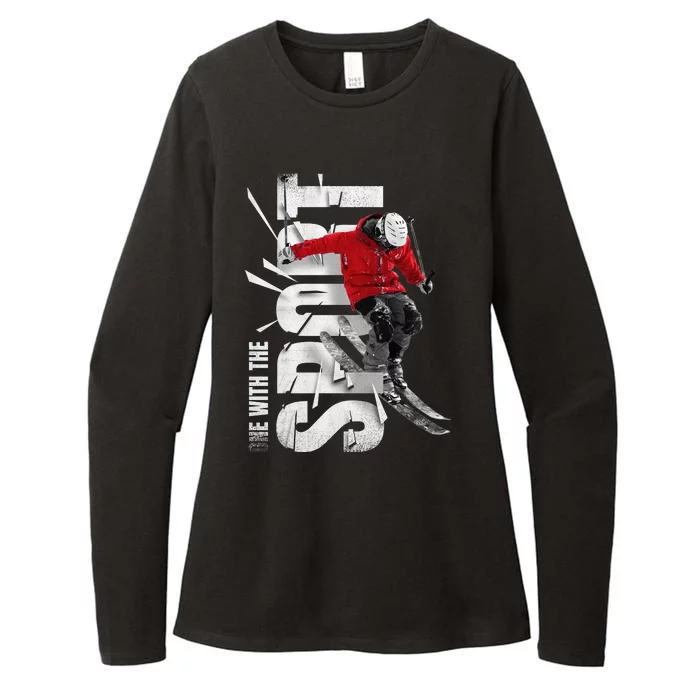 Snow Skiing Womens CVC Long Sleeve Shirt